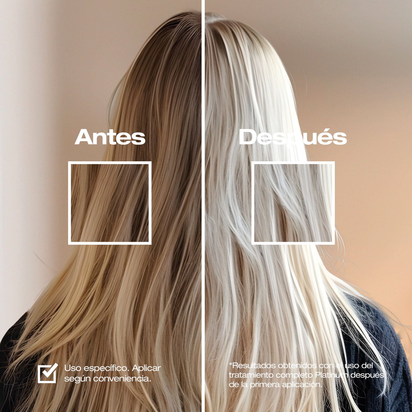 Champú Platinum, matizador para cabello rubio y canas. Anti-amarillos