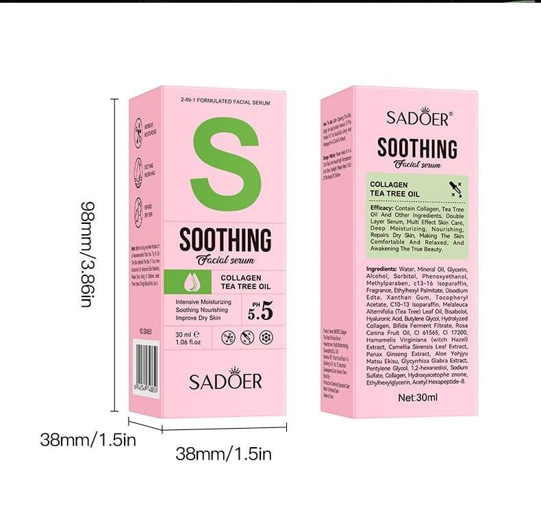 Sérum Facial 2 en 1 con Aceite de Árbol de Té + Colágeno 30ml – Purificación Profunda